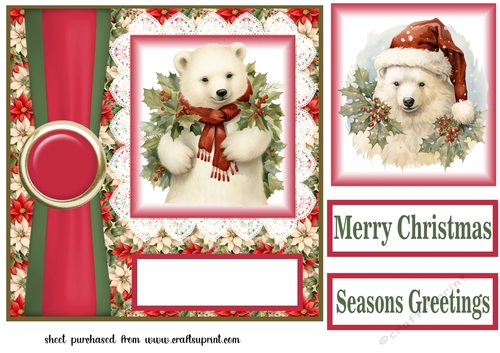 Christmas polar bear card front 1
