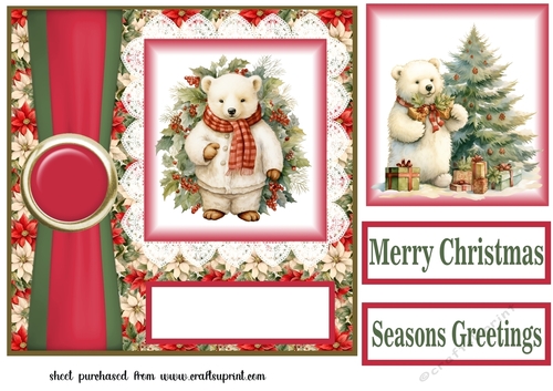 Christmas polar bear card front 5