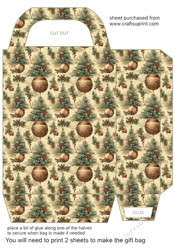 Vintage Christmas gift bag 1