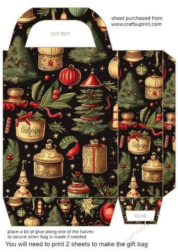 Vintage Christmas gift bag 4