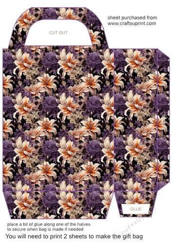 Vintage lilies gift bag 2
