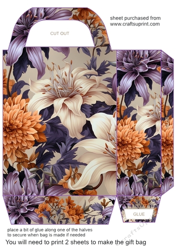 Vintage lilies gift bag 3