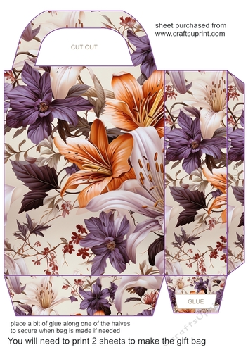 Vintage lilies gift bag 4