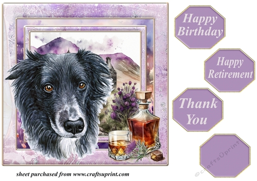 Framed Scottish dogs card front 2