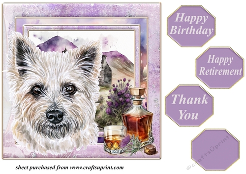 Framed Scottish dogs card front 3