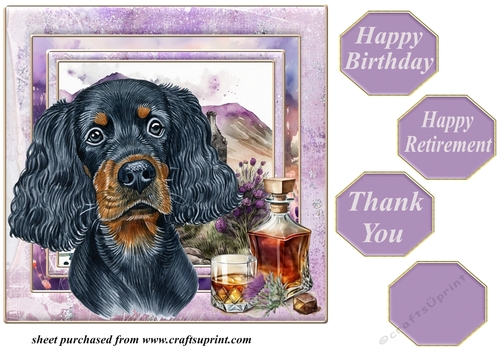 Framed Scottish dogs card front 6