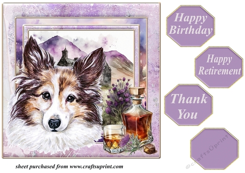 Framed Scottish dogs card front 7