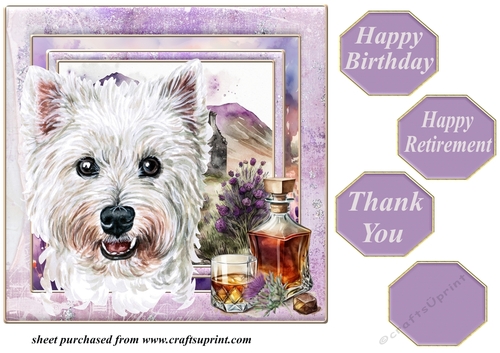Framed Scottish dogs card front 8