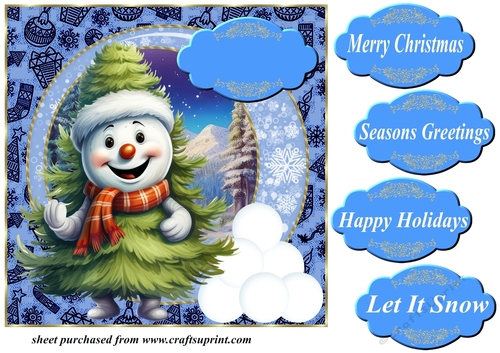 Snowman card front 2