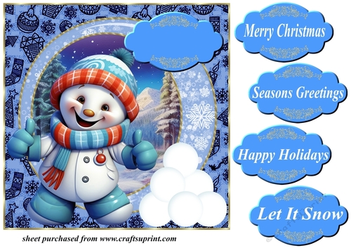 Snowman card front 3
