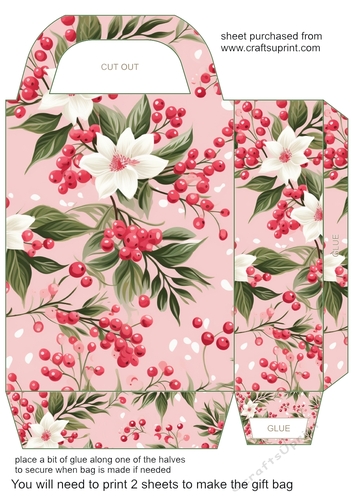 Pink Christmas gift bag 1