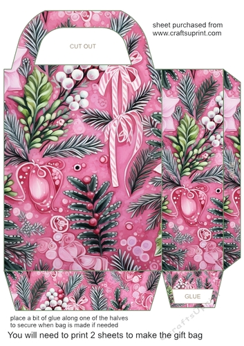 Pink Christmas gift bag 4