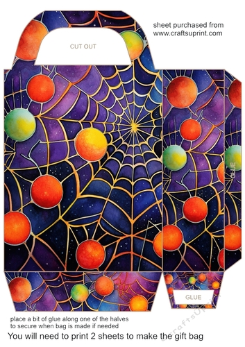 Bright spiders web gift bag 1