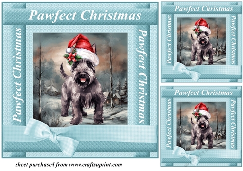 3 Scottish terrier Pawfect Christmas card fronts/toppers 4