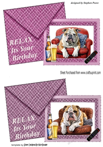 2 Relax its your birthday card fronts/toppers 1