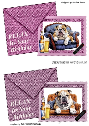 2 Relax its your birthday card fronts/toppers 2