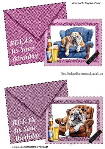 2 Relax its your birthday card fronts/toppers 3
