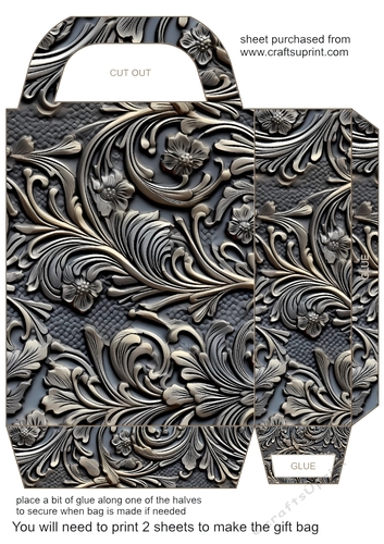 Embossed metal look gift bag 1