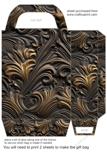 Embossed metal look gift bag 3