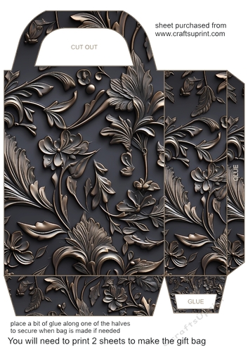 Embossed metal look gift bag 4
