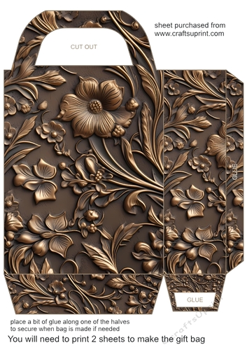 Embossed metal look gift bag 5