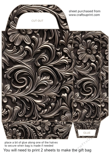 Embossed metal look gift bag 6