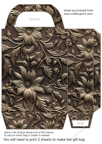 Embossed metal look gift bag 7