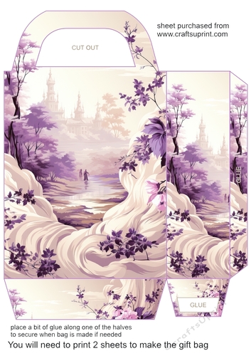 Lavender floral gift bag 12