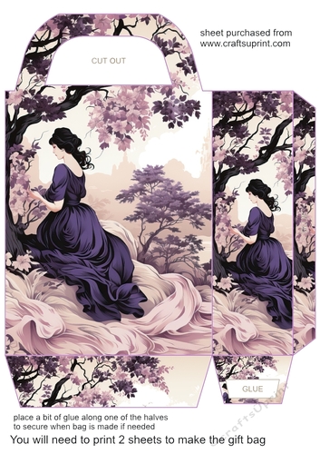 Lavender floral gift bag 13