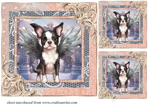 3 Christmas angel pup card fronts/toppers 4