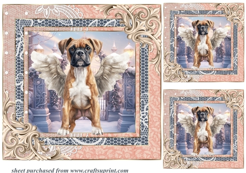 3 Christmas angel pup card fronts/toppers 5