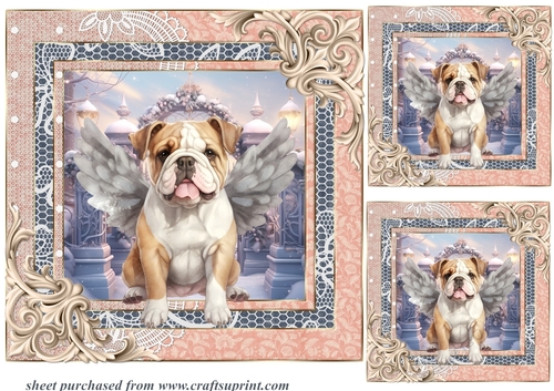 3 Christmas angel pup card fronts/toppers 6