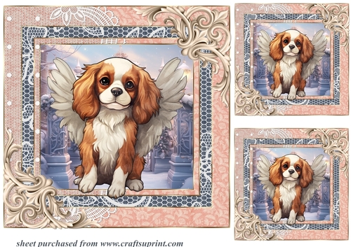 3 Christmas angel pup card fronts/toppers 7