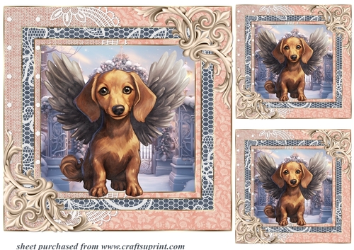 3 Christmas angel pup card fronts/toppers 9