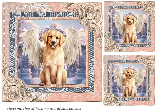 3 Christmas angel pup card fronts/toppers 12