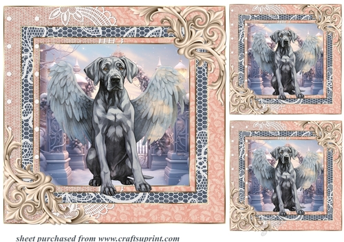 3 Christmas angel pup card fronts/toppers 13