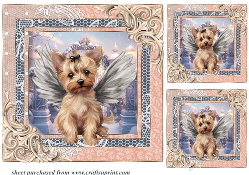 3 Christmas angel pup card fronts/toppers 19