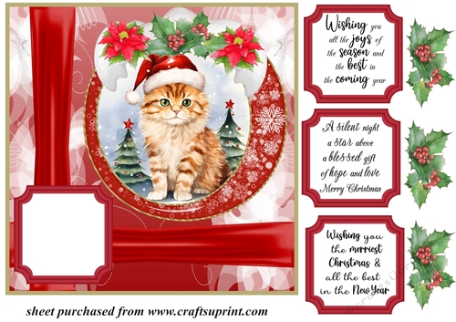 Christmas kitty card front N2