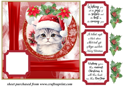 Christmas kitty card front N9