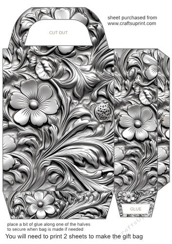 Silver metal embossed gift bag 1