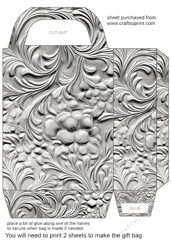 Silver metal embossed gift bag 2