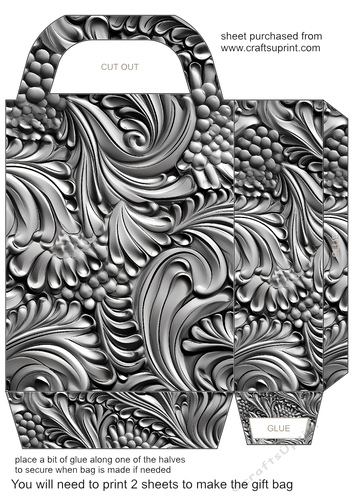 Silver metal embossed gift bag 3