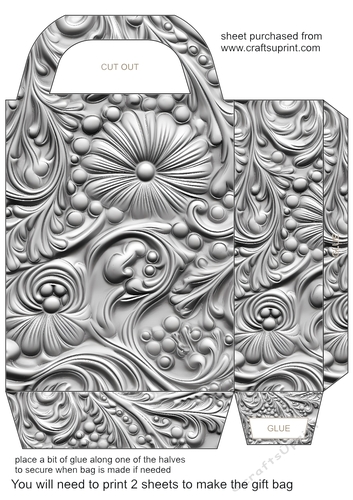 Silver metal embossed gift bag 4