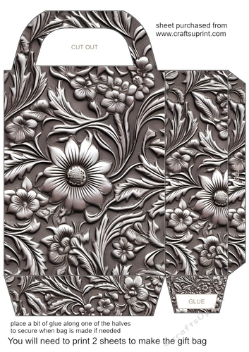 Silver metal embossed gift bag 5