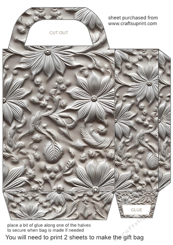 Silver metal embossed gift bag 6