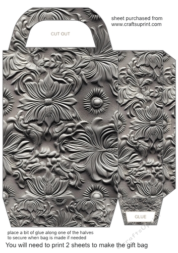 Silver metal embossed gift bag 7