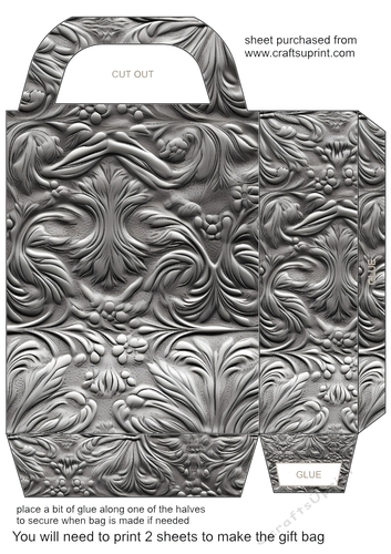 Silver metal embossed gift bag 8
