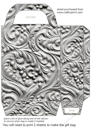 Silver metal embossed gift bag 9