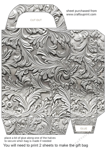 Silver metal embossed gift bag 11