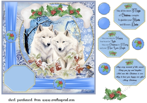 Christmas snow animals card front 1